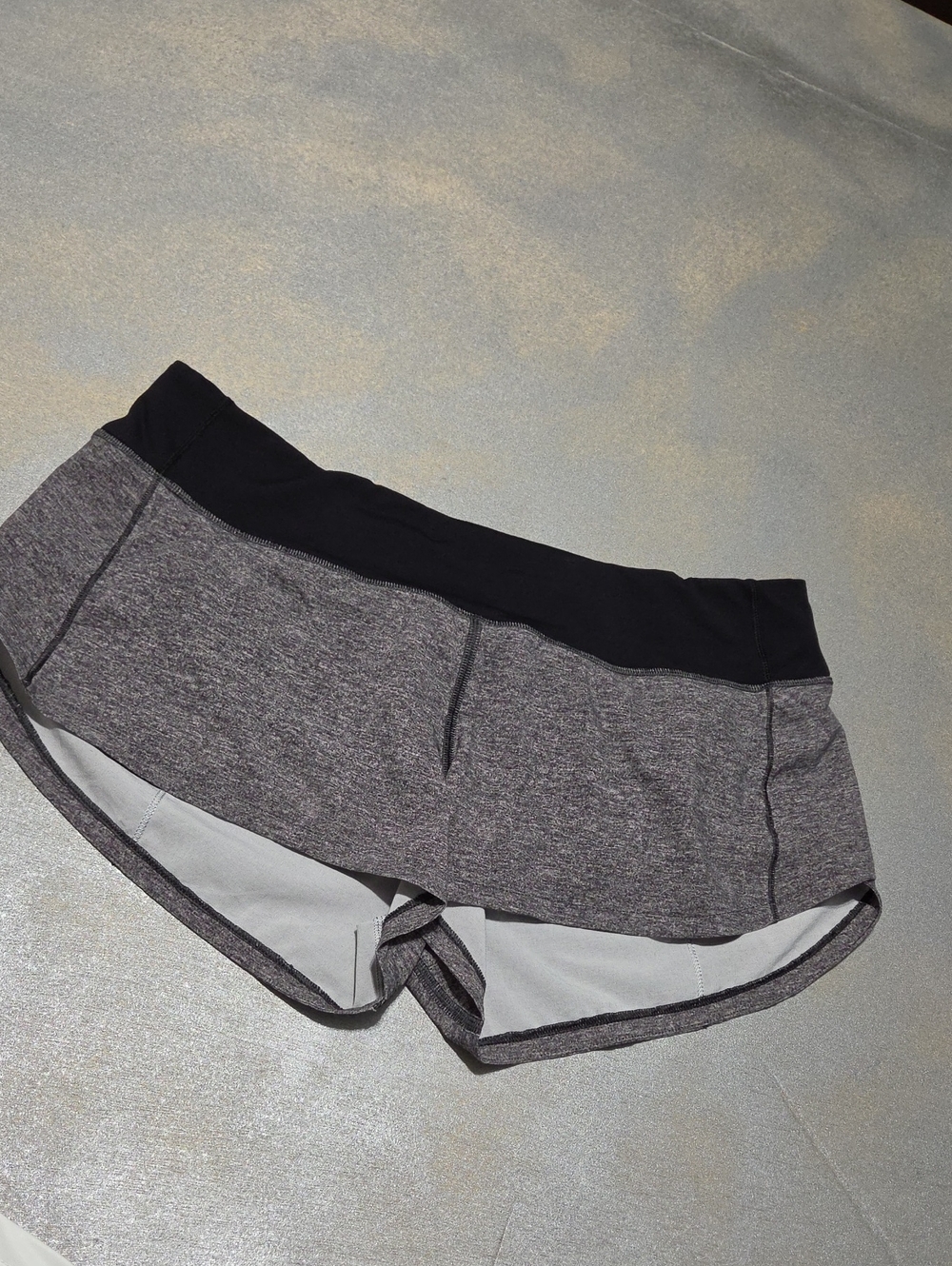 lululemon athletica Heather Gray Shorts with Black Waistband